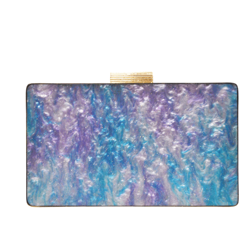 Clutch caja azul y lila