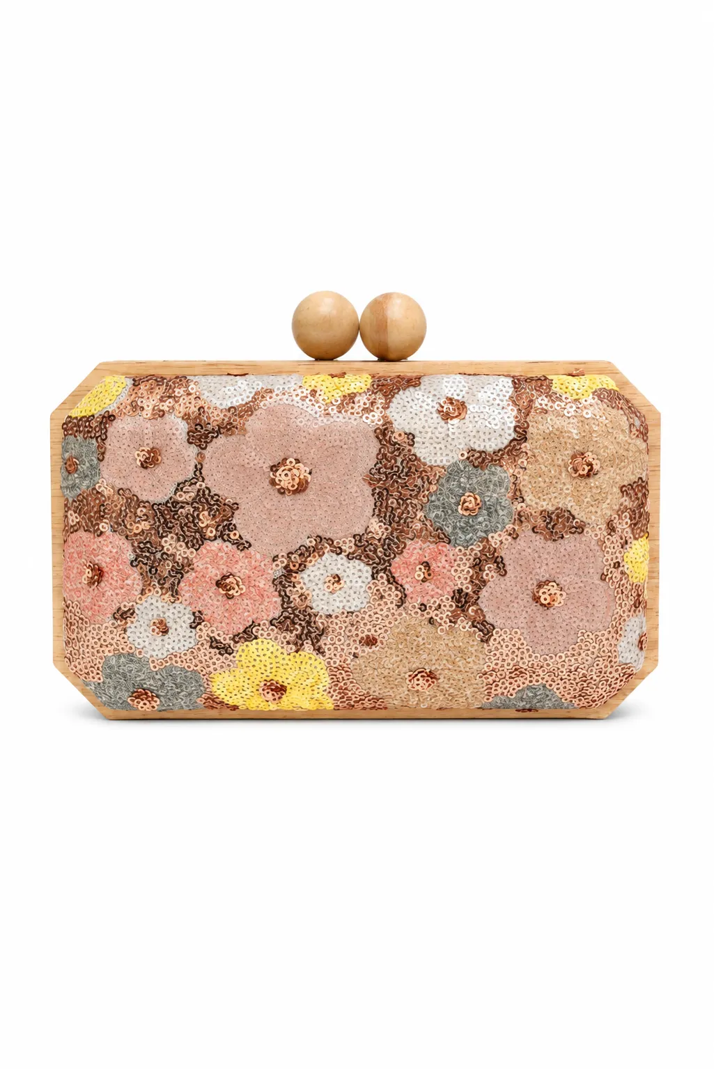 Clutch lentejuelas flores