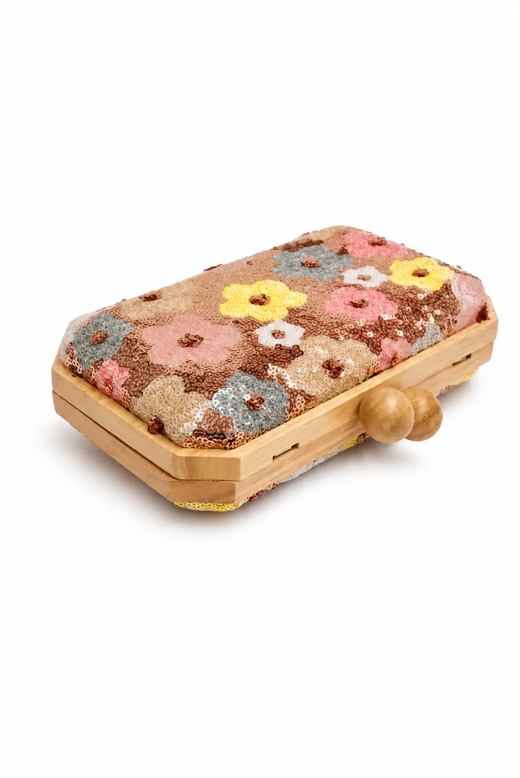Clutch lentejuelas flores - Imagen 2