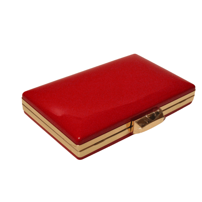 Bolso de fiesta clutch charol rojo