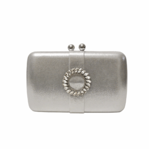 Clutch plateado joya