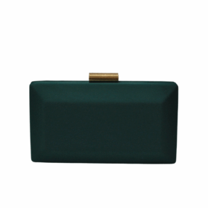 Clutch raso verde botella