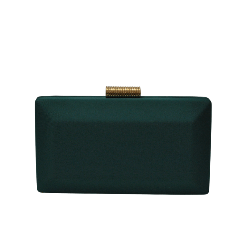 Clutch raso verde botella