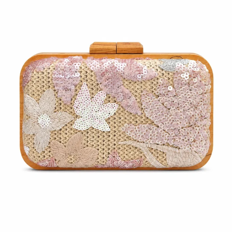 Clutch lentejuelas rosa nude