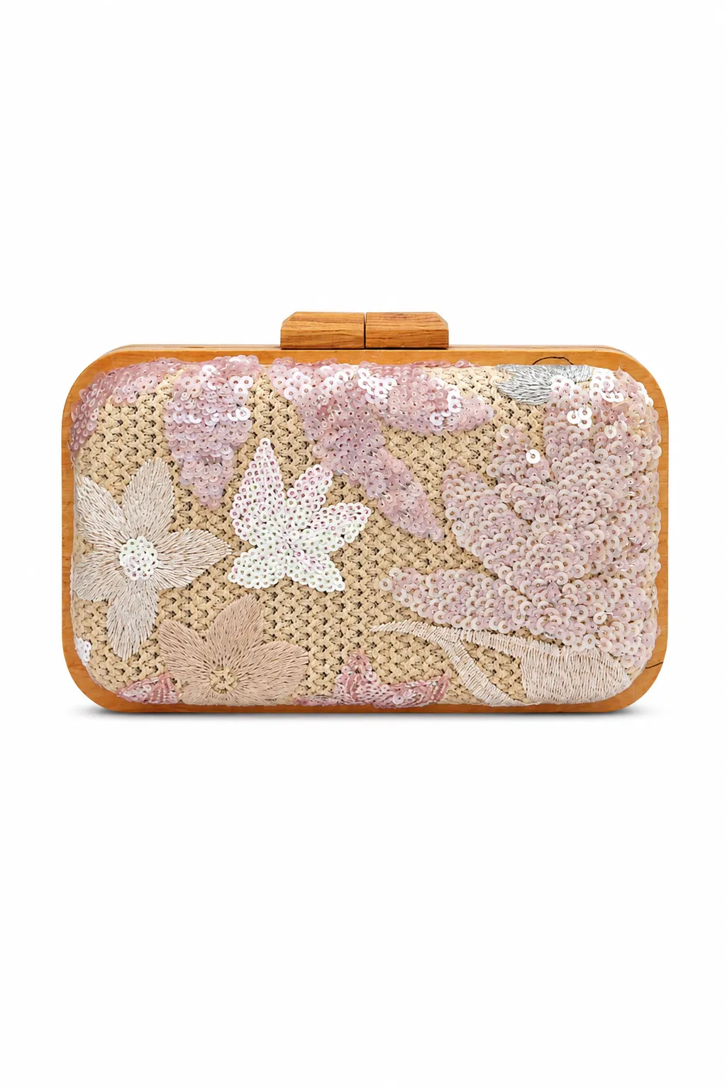 Clutch lentejuelas rosa nude