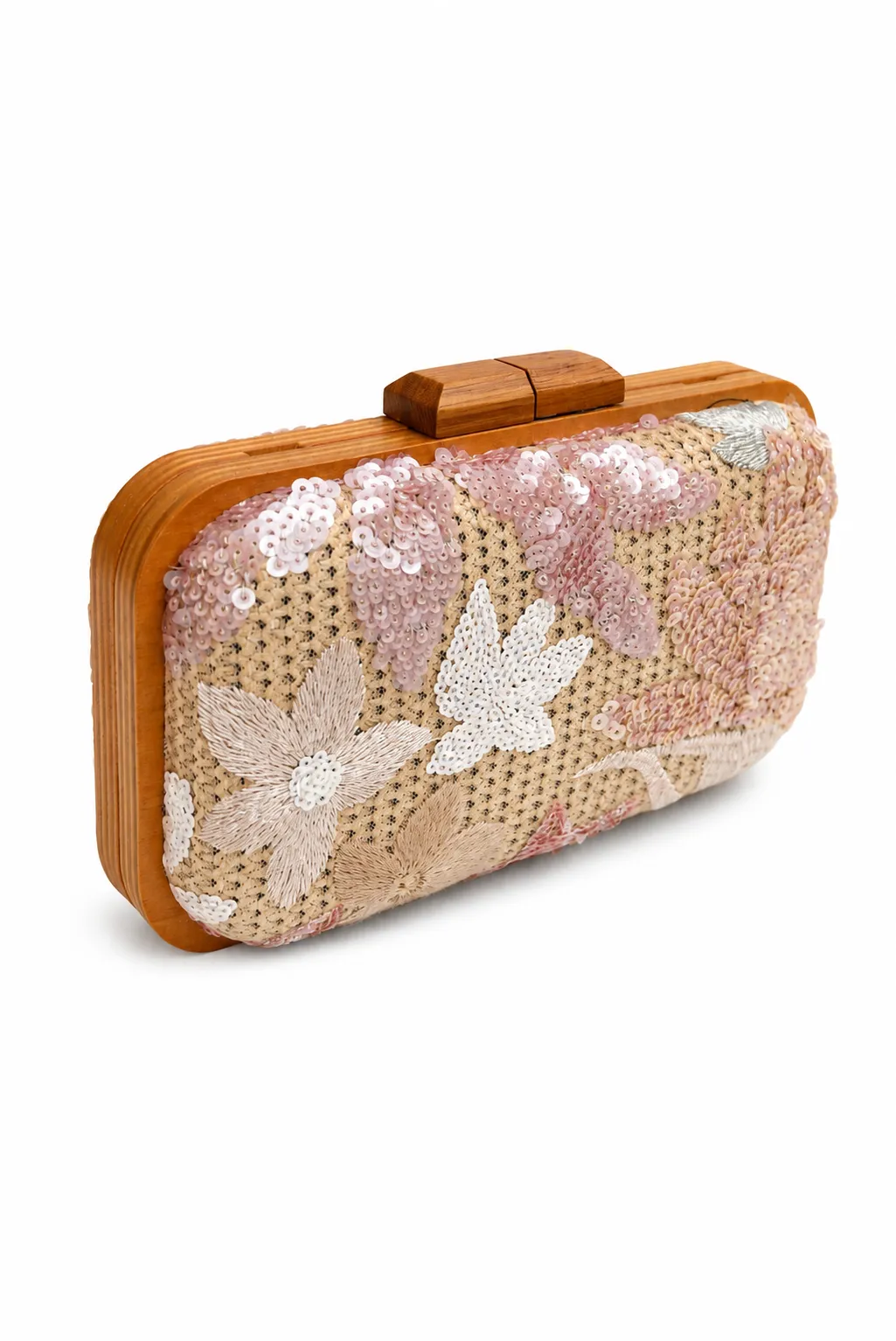 Clutch lentejuelas rosa nude - Imagen 2
