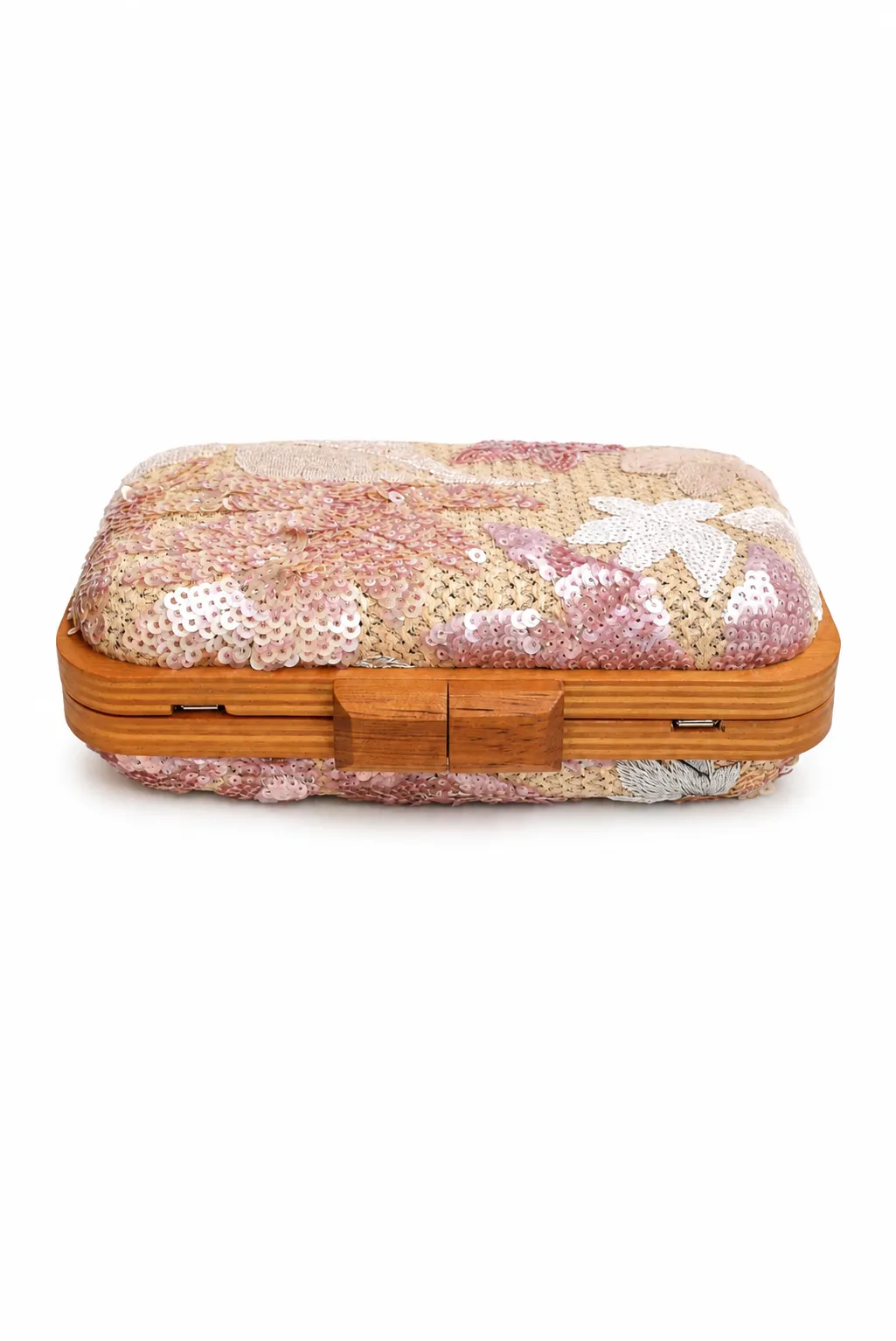 Clutch lentejuelas rosa nude - Imagen 3