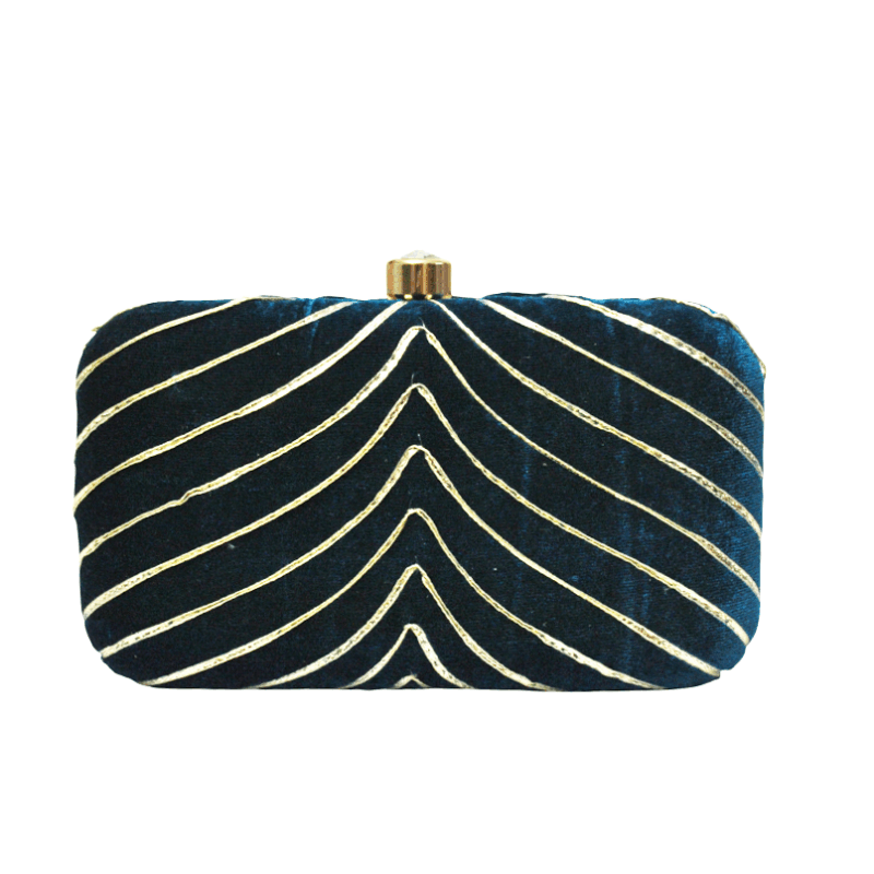 Clutch terciopelo petróleo