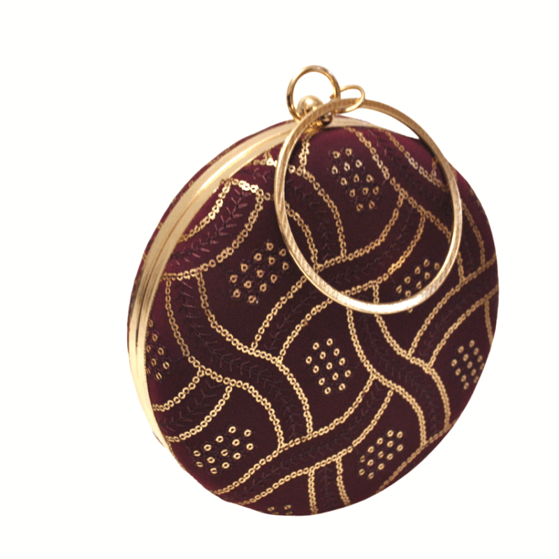 Clutch granate bordados