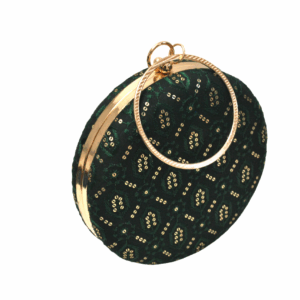 Clutch redondo verde botella