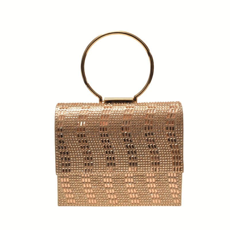 Clutch oro rosa brillantes