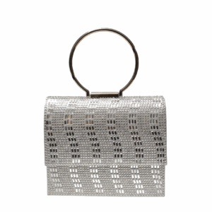 Clutch plateado brillantes