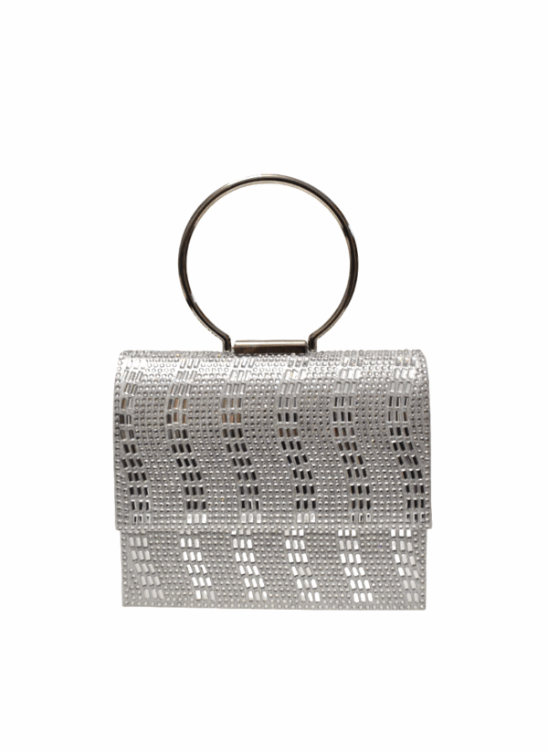 Clutch plateado brillantes