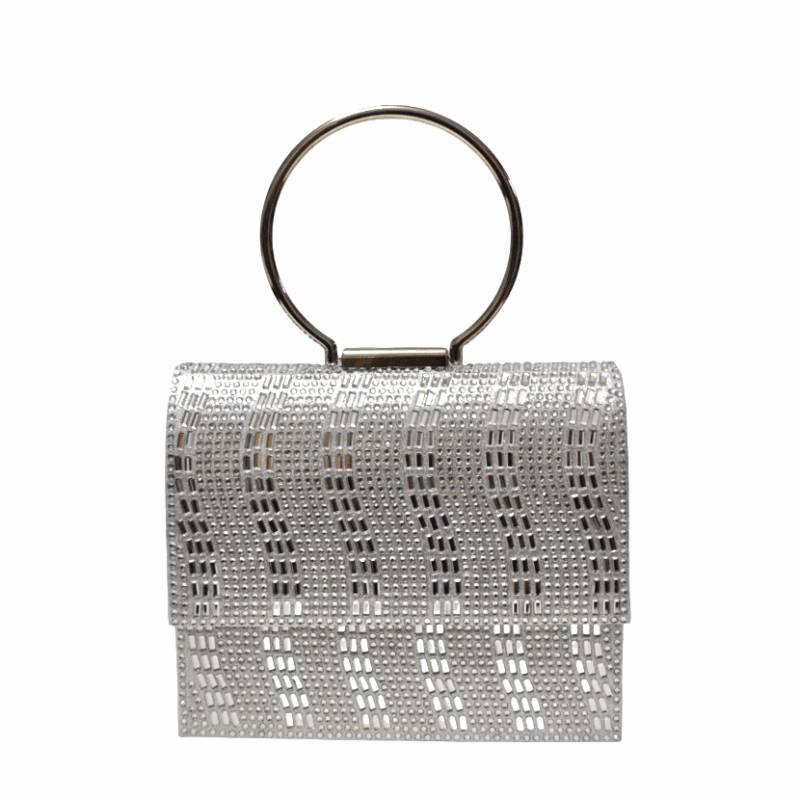 Clutch plateado brillantes