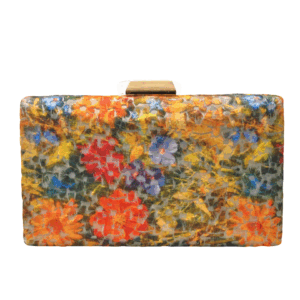 Clutch bordado flores multi