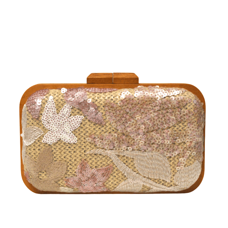 Clutch lentejuelas rosa nude