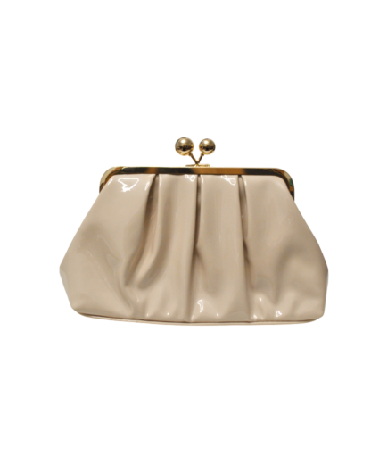 Clutch taupé charol broche