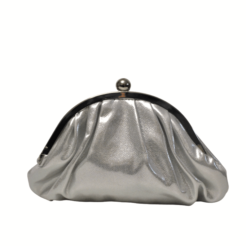 Bolso clutch saco plateado
