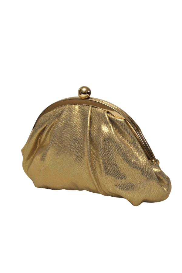 Bolso clutch saco oro - Imagen 2