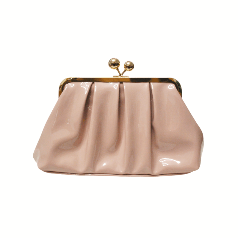 Clutch nude charol broche