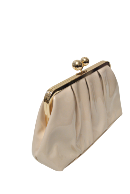Clutch taupé charol broche - Imagen 2