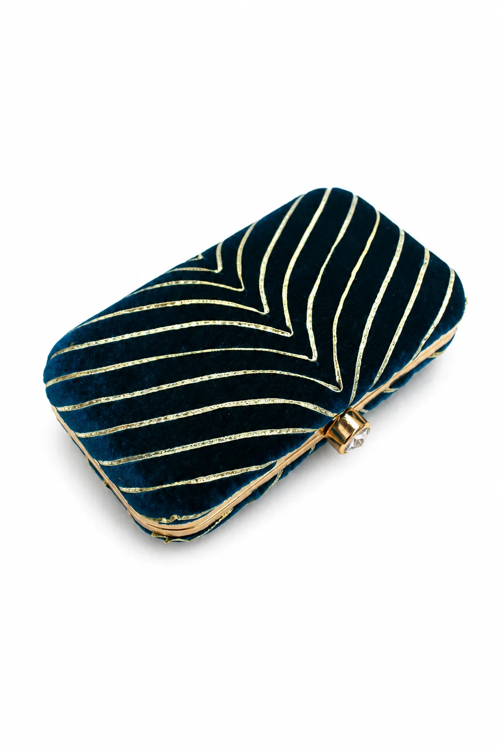 Clutch terciopelo petróleo - Imagen 2