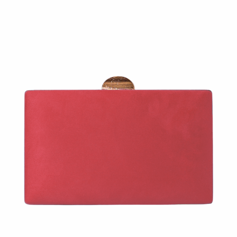 Bolso clutch coral y oro