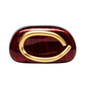 Clutch nácar granate y metal