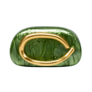 Clutch nácar verde y metal