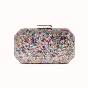 Clutch plateado confetti