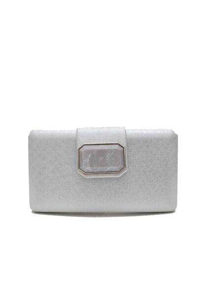 Clutch plateado piedra