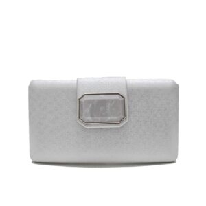 Clutch plateado piedra