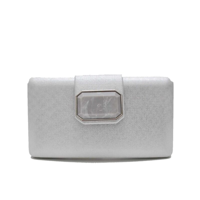 Clutch plateado piedra