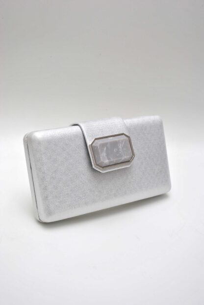 Clutch plateado piedra - Imagen 2