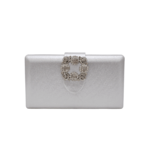 Clutch plateado broche cristal