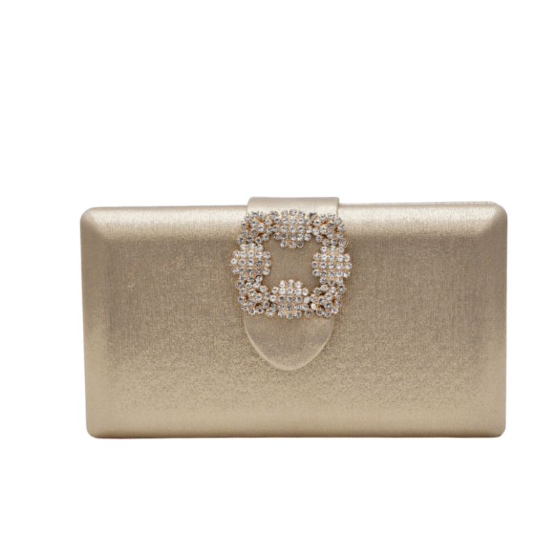 Clutch dorado broche cristal