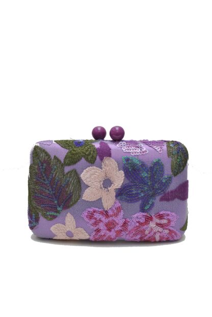 Clutch lila bordados