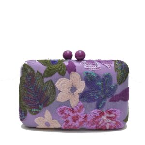 Clutch lila bordados