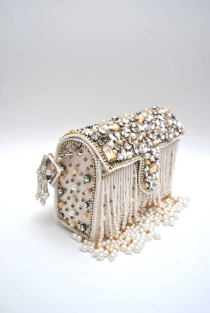 Clutch asa perlas y pedrería - Imagen 2