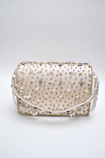 Clutch asa perlas y pedrería - Imagen 3