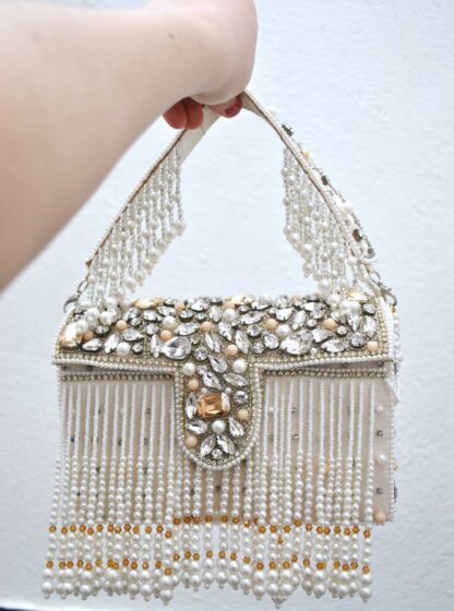 Clutch asa perlas y pedrería - Imagen 4