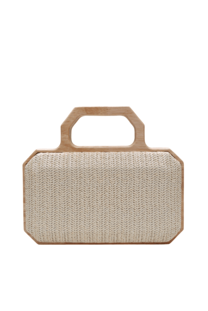 Clutch rafia y madera