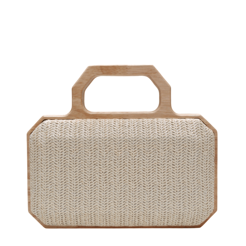 Clutch rafia y madera