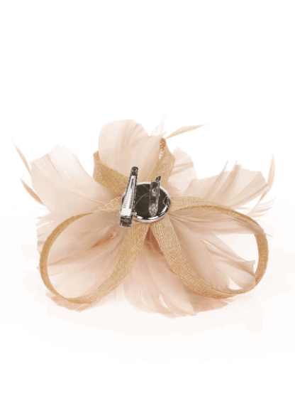Flor tocado beige taupé - Imagen 2