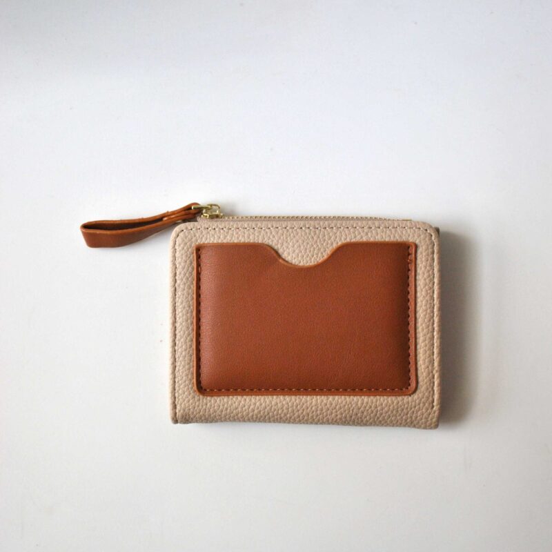 Monedero tarjetero beige