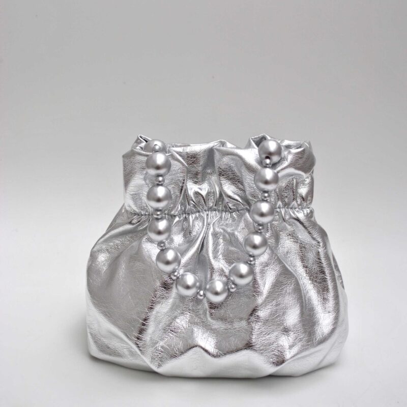 Bombonera plateada asa