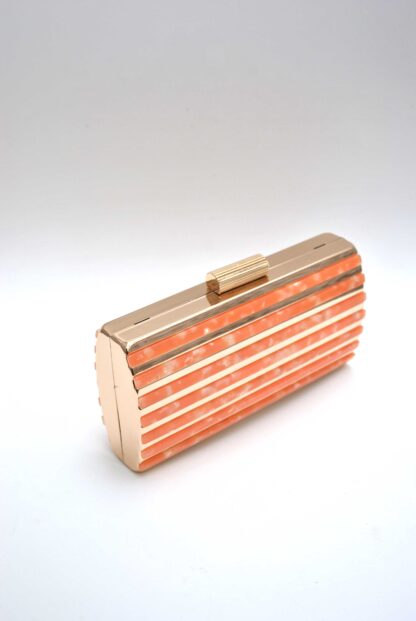 Clutch nácar naranja y oro - Imagen 2