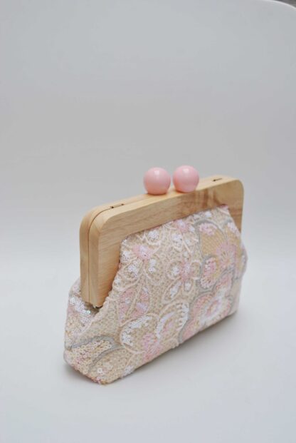 Bolso clutch lentejuelas rosas - Imagen 3