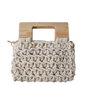 Bolso de crochét y madera