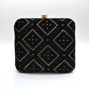 Clutch negro terciopelo bordados